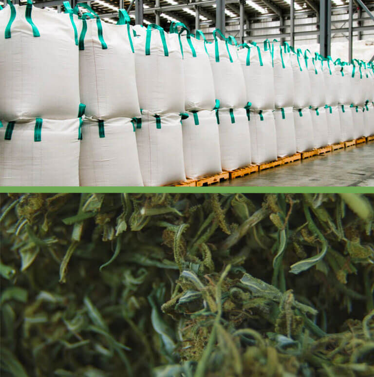 hemp super sacs and bulk biomass product